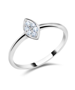 Shinny Pear Shaped Silver Ring NSR-548